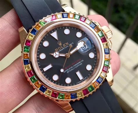 rolex rainbow yacht master|Rolex perpetual yacht master.